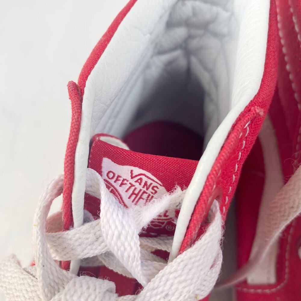 Van's SK8-Hi in Racing Red & White - Picture 8 of 8